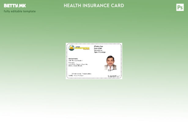 Шаблон за картичка за здравствено осигурување во Кирибати во модерен стил